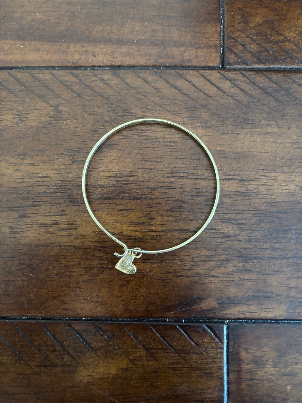 Gold Heart Charm Bangle Bracelet - Women Jewelry